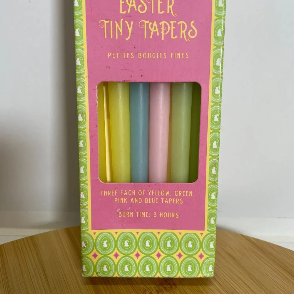 Williams Sonoma Easter Tiny Tapers Candle Pastel Colors Twelve 10 Inch USA Made